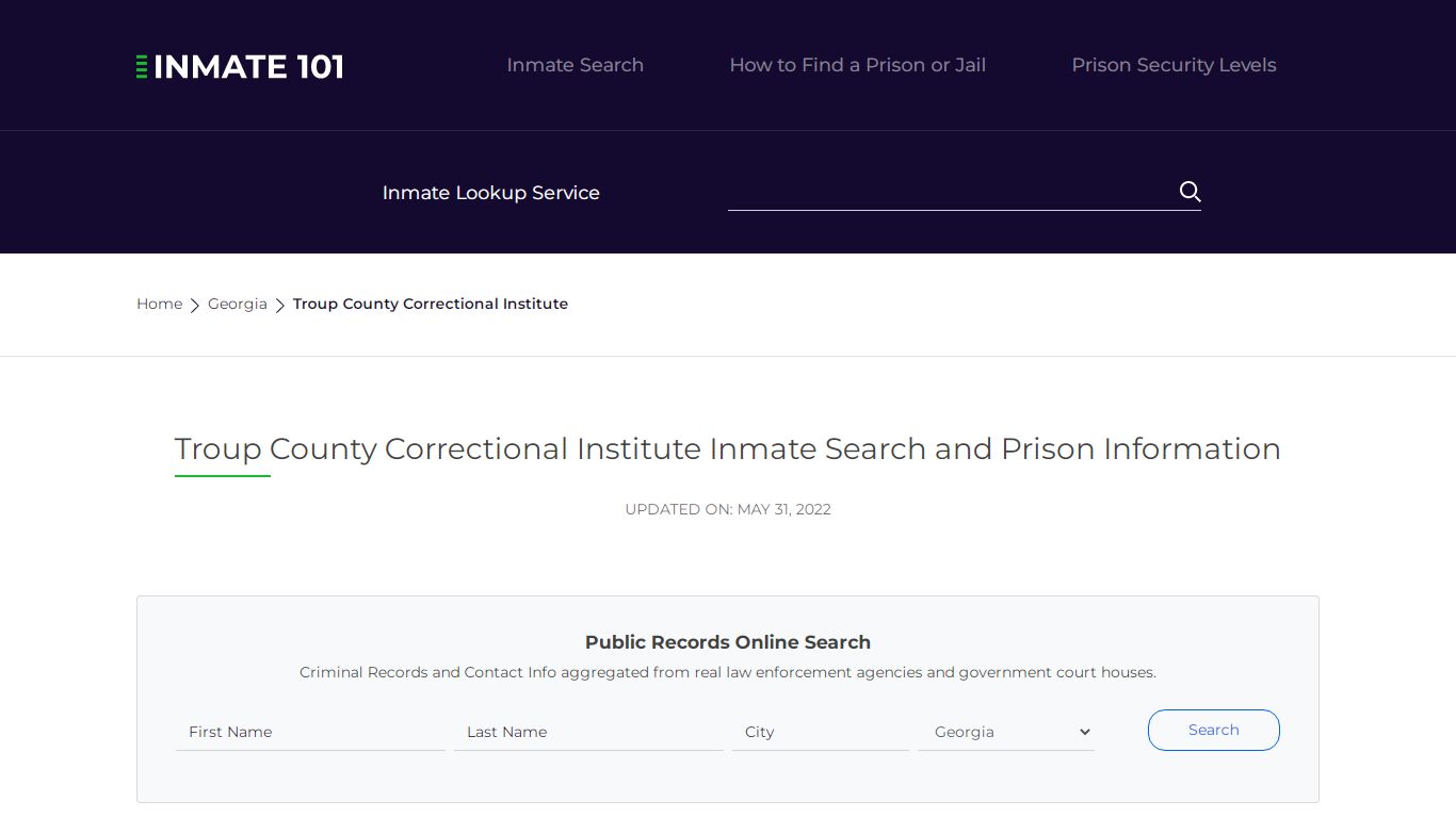 Troup County Correctional Institute Inmate Search ...